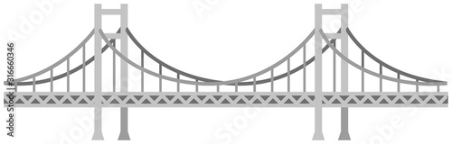 Seamless bridge vector illustration / gray