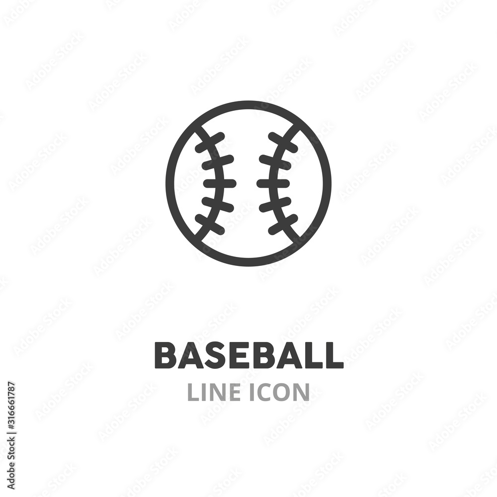 Baseball symbol simple line icon. Vector illustration symbol elements for web design.