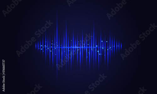 Soundwave vector abstract background. Music radio wave. Sign of audio digital record  vibration  pulse and music soundtrack.