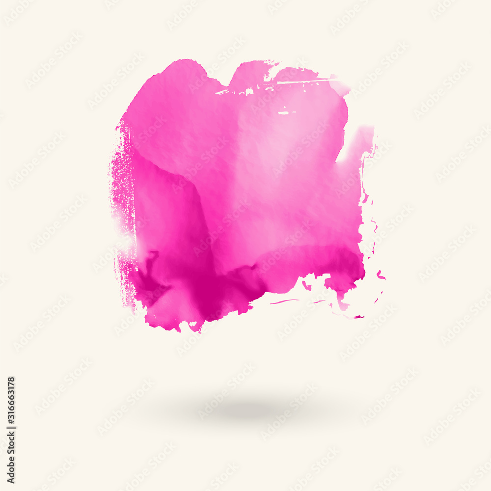 Abstract pink watercolor element for web design. Vector.
