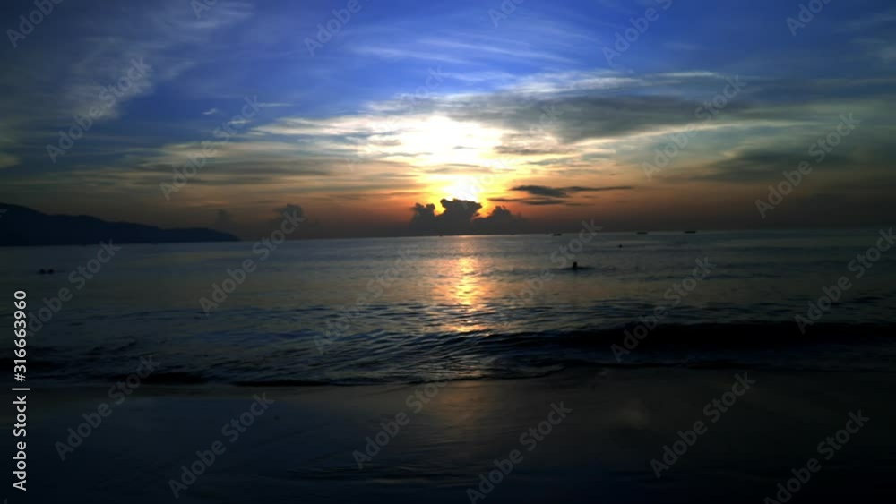 Standing and looking at the sunrise in Da Nang in the morning. Standing and looking at the sunrise in Da Nang in the morning.