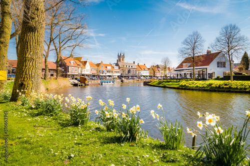 Obraz na płótnie Historic town of Sluis, Zeelandic Flanders region, Netherlands w salonie