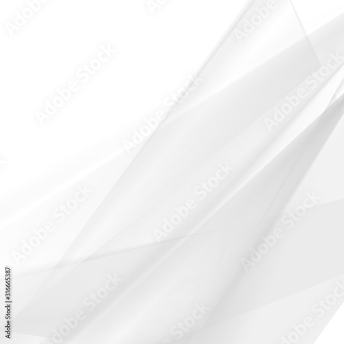 White and grey smooth stripes abstract minimal geometric background. Futuristic vector design