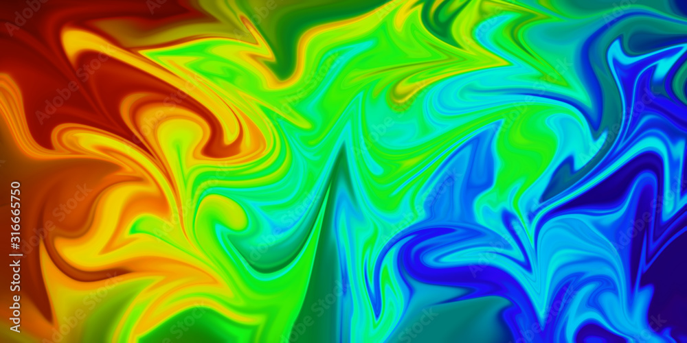 An abstract psychedelic wavy background banner.