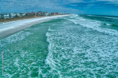 Profile View of the Breaking Waves on a Windy Day at Santa Rosa Beach, Florida 
