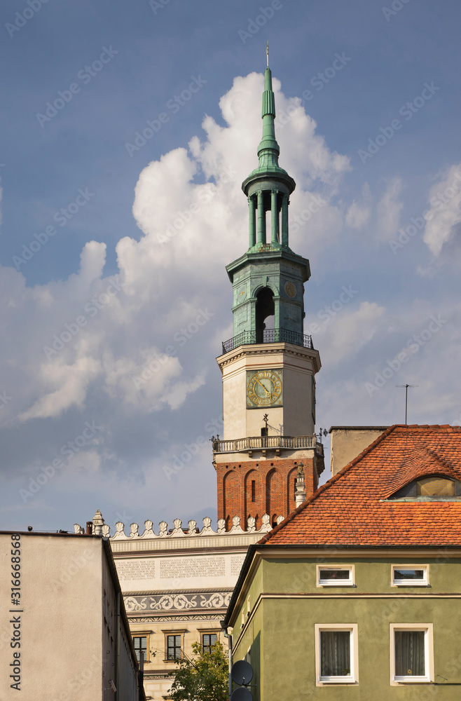 Obraz premium Town hall at Old Market square in Poznan. Poland