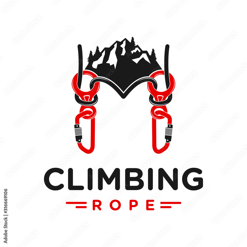 mountain climbing rope logo mountain climbing rope logo