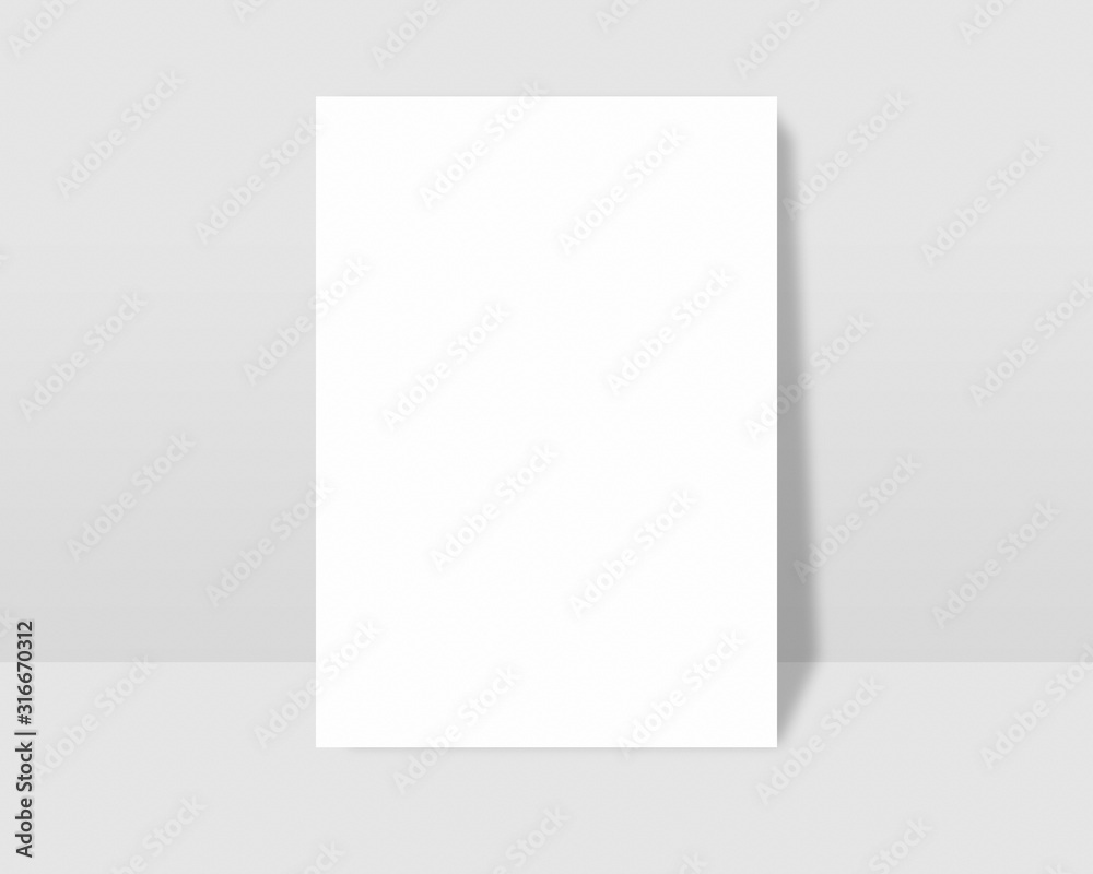 Blank vertical flyer poster. Paper, flyer, brochure mockup template. Blank a3, a4 paper. Mockup scene. Photo mockup with clipping path.