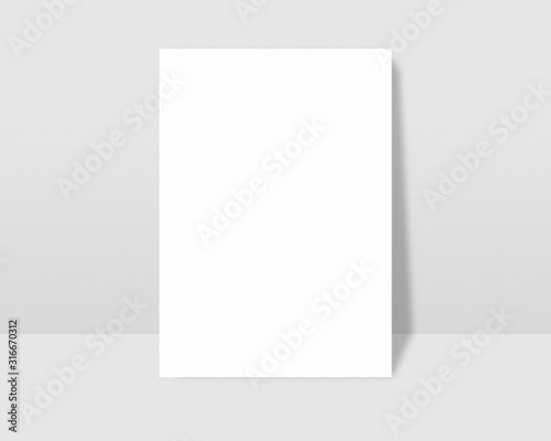 Blank vertical flyer poster. Paper, flyer, brochure mockup template. Blank a3, a4 paper. Mockup scene. Photo mockup with clipping path.