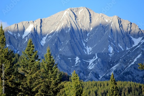 Perfect fold of the Sawback Range view at Bow Valley Parkway in the Canadian Rockies photo