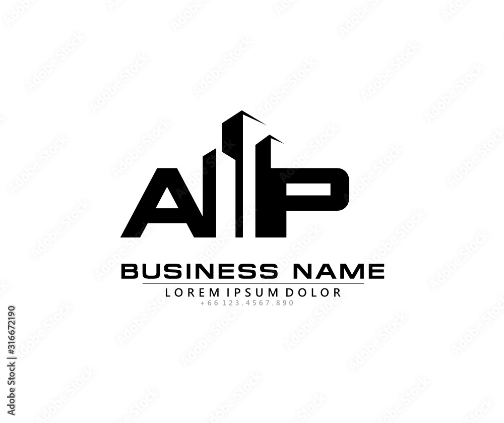 A P AP Initial building logo concept