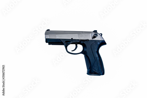 gun on white background, Pistol isolated on white background