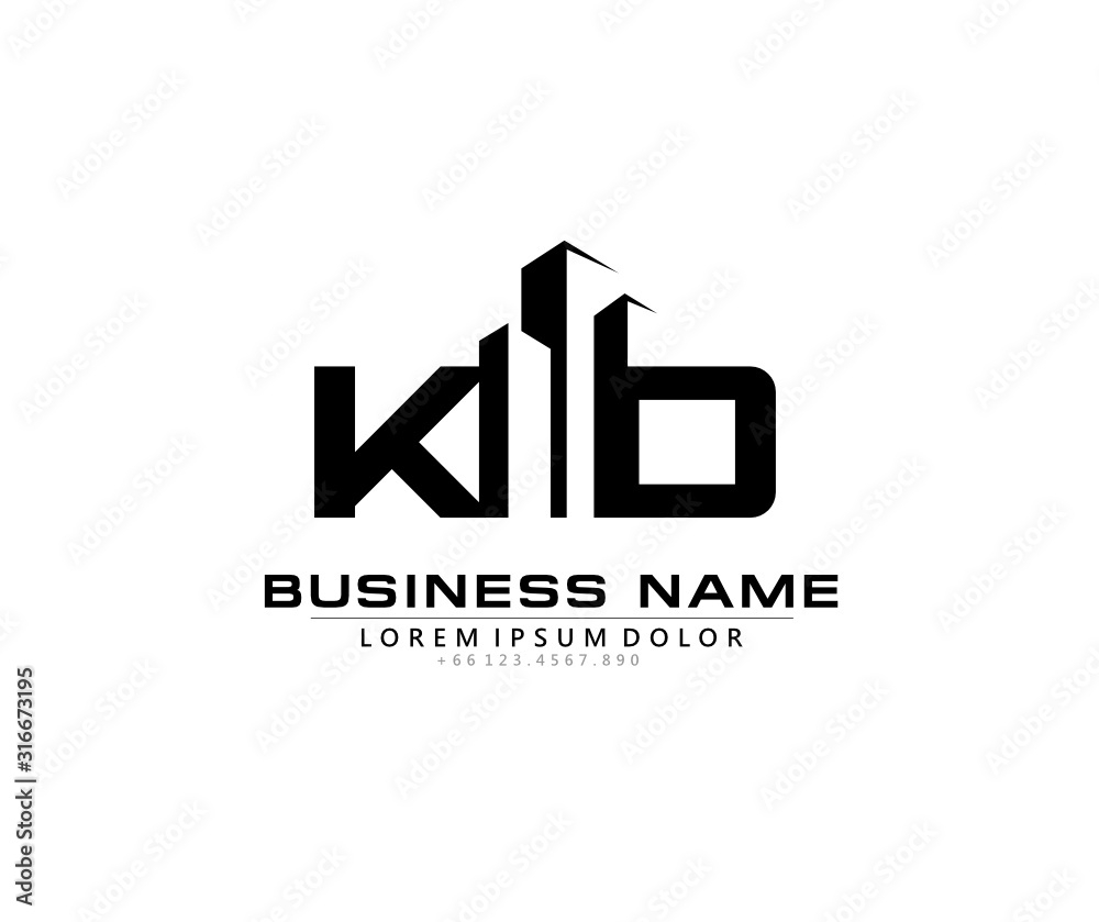 K D KD Initial building logo concept