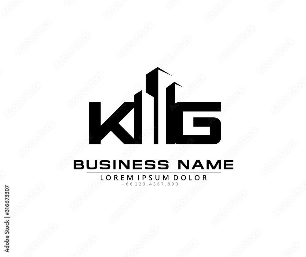 K G KG Initial building logo concept K G KG Initial building logo concept