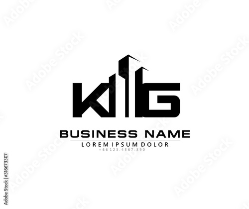 K G KG Initial building logo concept