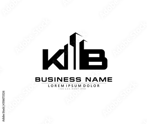 K B KB Initial building logo concept