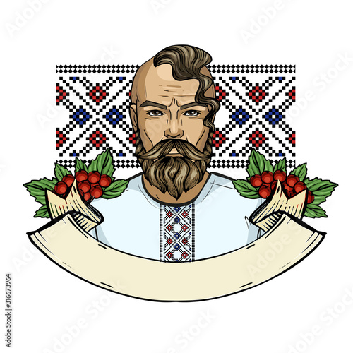 Hand drawn sketch ukrainian kozak