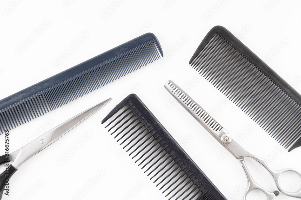 Scissors and combs for cutting hair Scissors and combs for cutting hair