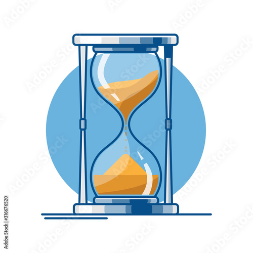 Vector illustration desktop hourglass of lines