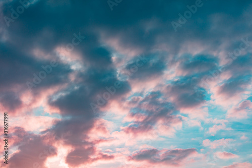 Colorful clouds at dawn of the sun