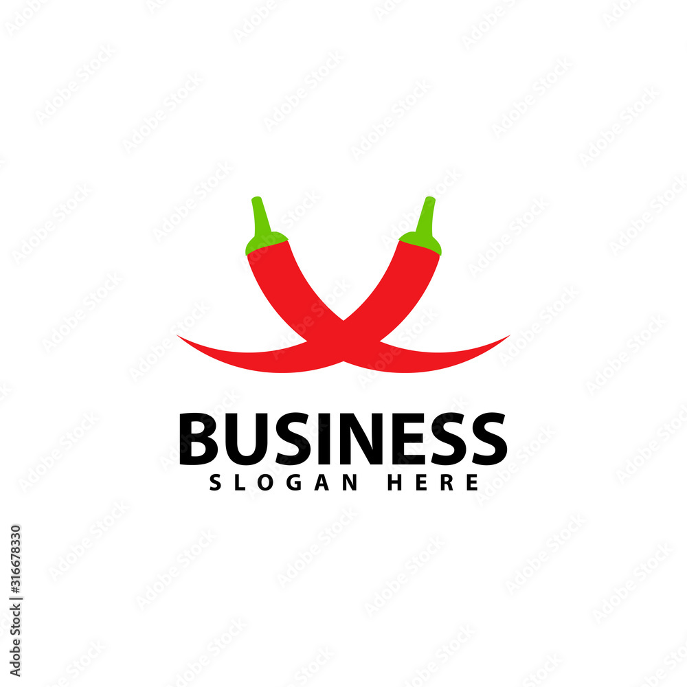 Fototapeta premium Red Hot Chili logo designs vector icon illustration