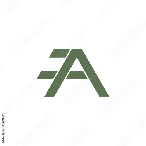 letter a stripes motion logo vector