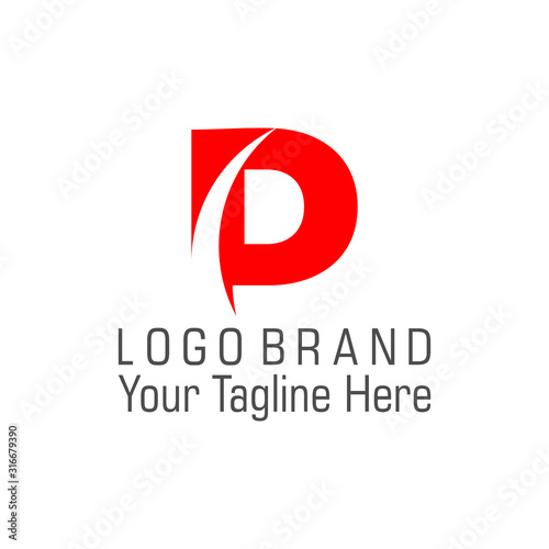 symbol vector of letter dp simple motion geometric design