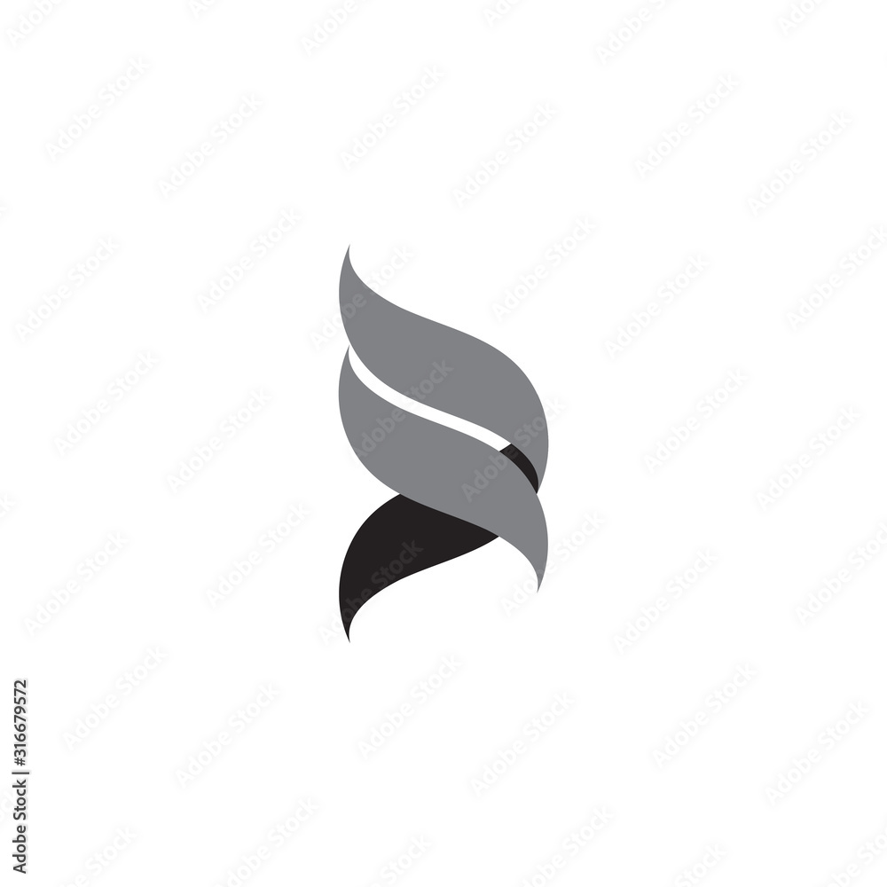 symbol of 3d curves smoke design vector