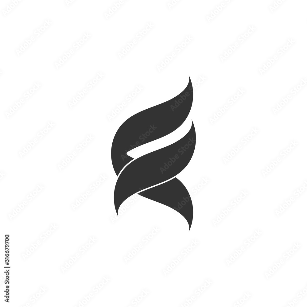 Fototapeta premium symbol vector of smoke shape curves overlap flat design