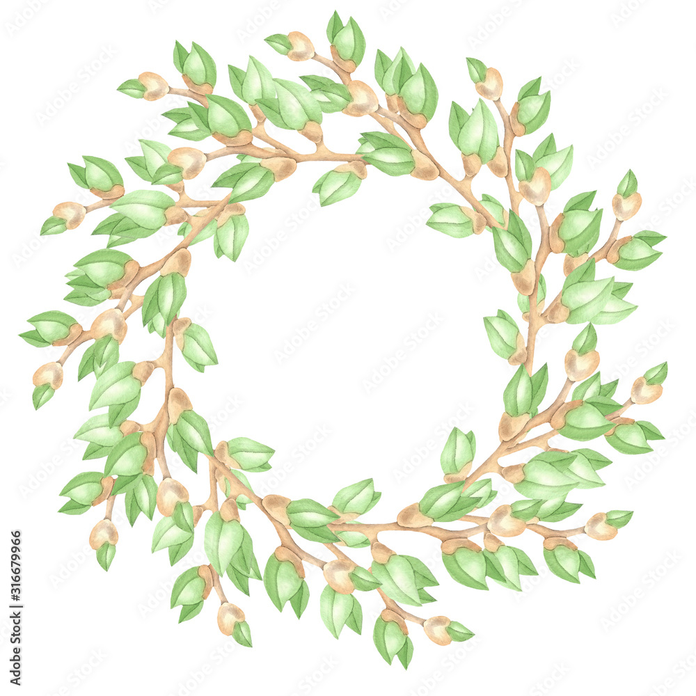 Wreath branch with leaves
