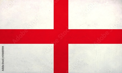 Grunge Flag of England, England flag pattern on the concrete wall, flag of England banner on scratched vintage texture, retro effect, Background for design in country flag