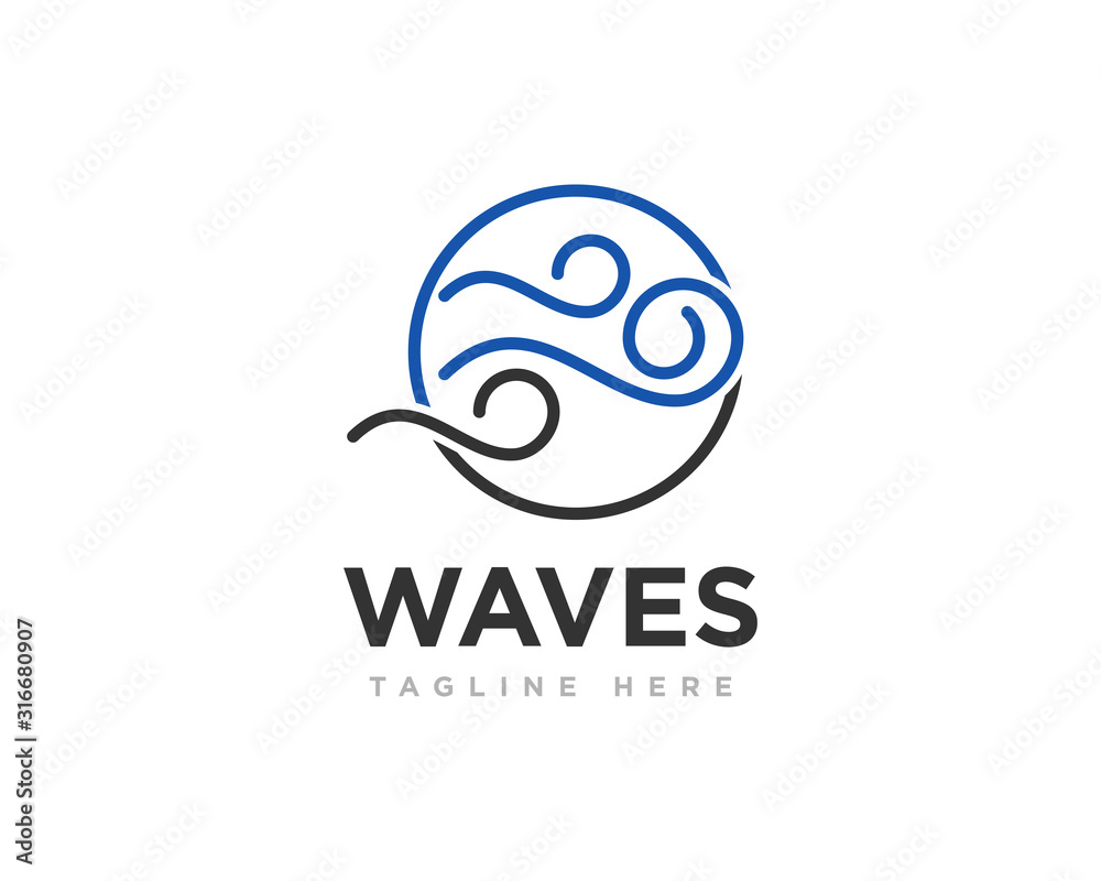 Abstract Wave Logo Design Vector