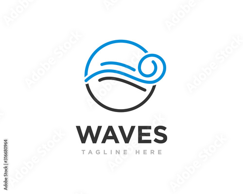 Abstract Wave Logo Design Vector