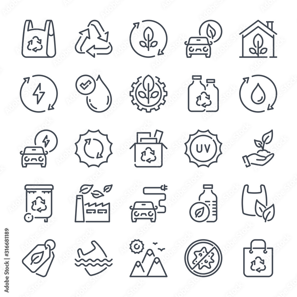 Ecology and Environment bold line icon set. Eco friendly and alternative energy sources linear icons. Recycle and nature outline vector sign collection. Ecology and Environment bold line icon set. Eco friendly and alternative energy sources linear icons. Recycle and nature outline vector sign collection.