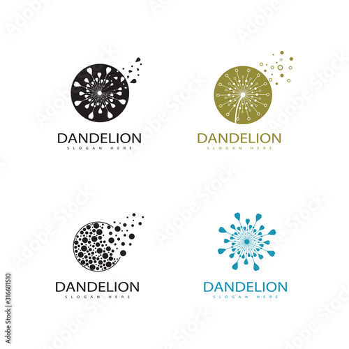 Set of Dandelion vector icon design