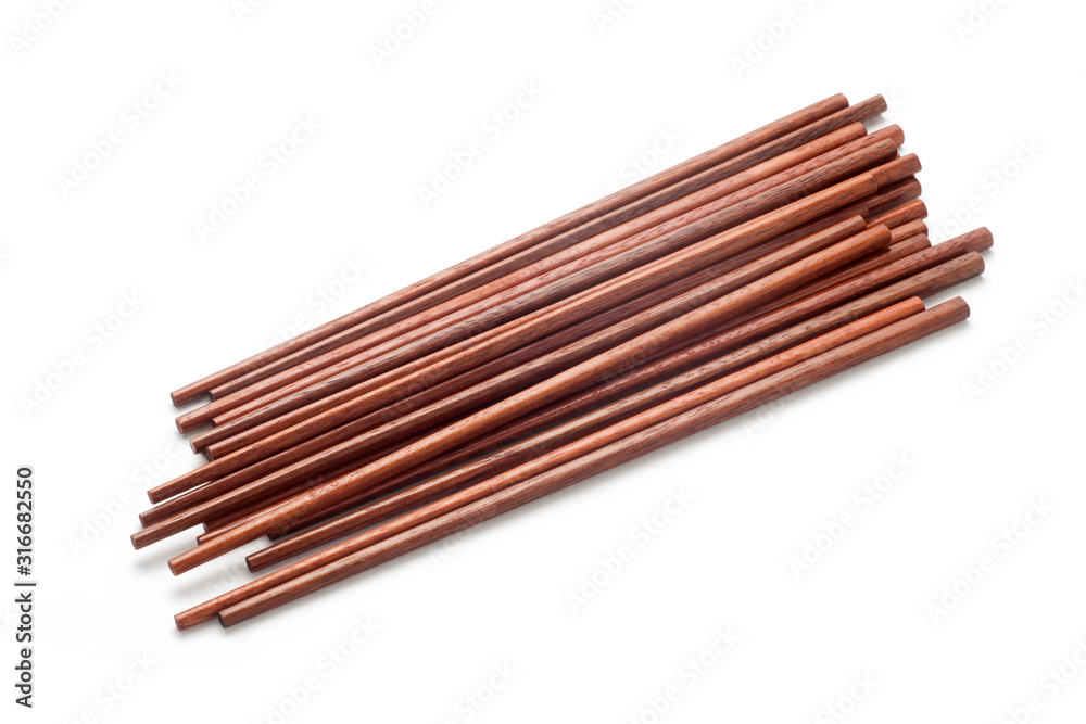 Wooden chopsticks isolated on white background Wooden chopsticks isolated on white background