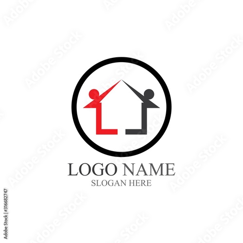 ADOPTION AND COMMUNITY LOGO VECTOR TEMPLATE ILLUSTRATION