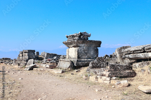 Ancient tombs in necropolis, Hierapolis, Pamukkale, Turkey