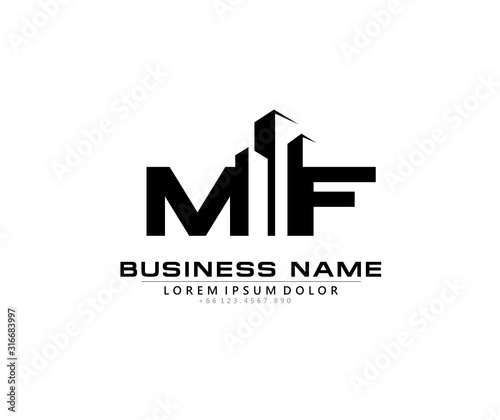 Free Download M F MF Initial building logo concept - GFXLoad