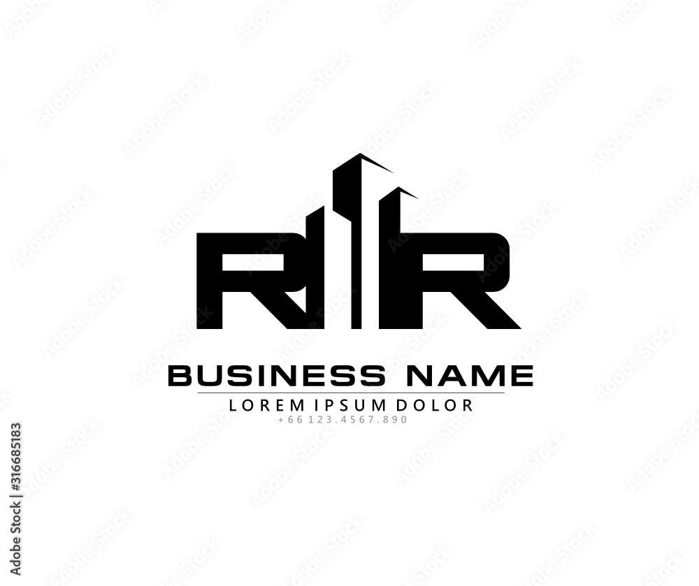 R RR Initial building logo concept R RR Initial building logo concept