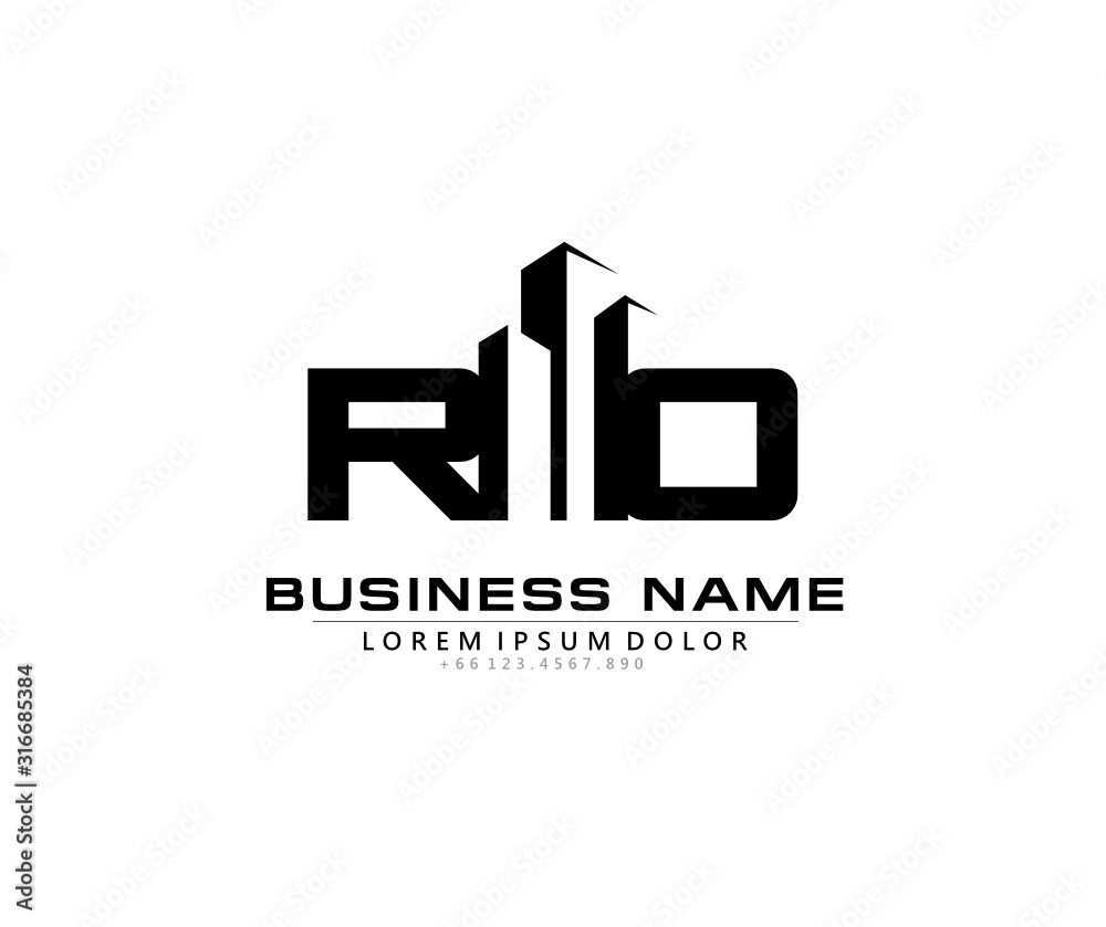 R O RO Initial building logo concept