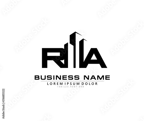 R A RA Initial building logo concept