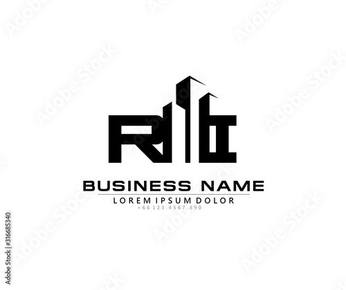 R I RI Initial building logo concept