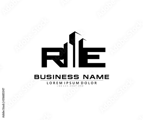 R E RE Initial building logo concept