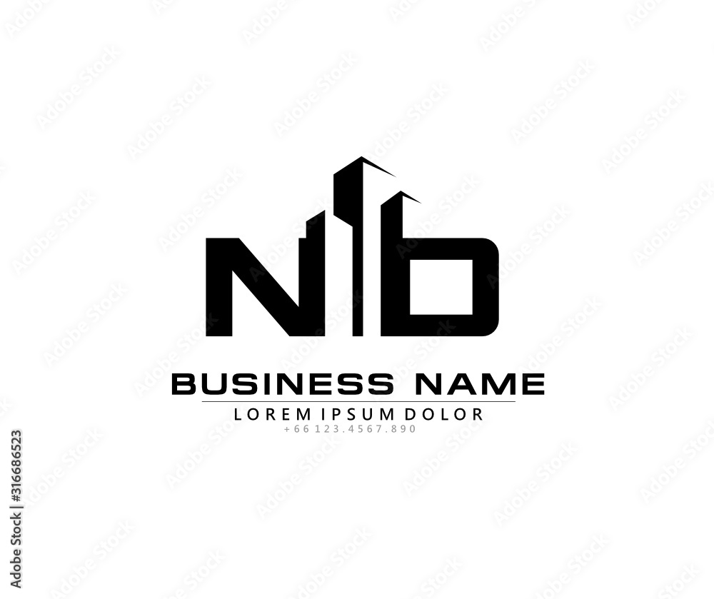 N O NO Initial building logo concept