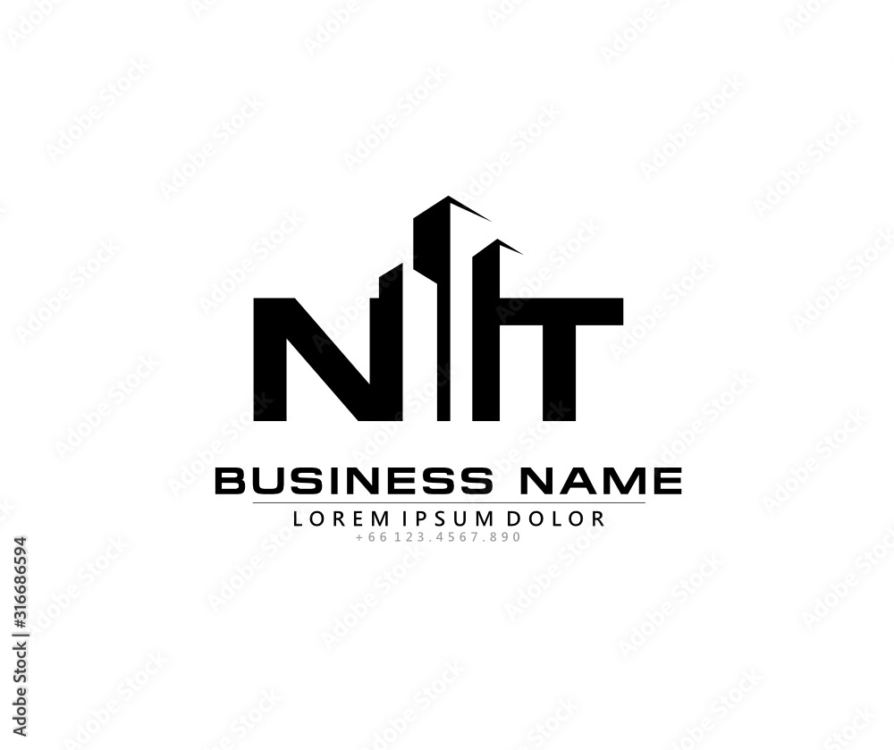 N T NT Initial building logo concept N T NT Initial building logo concept