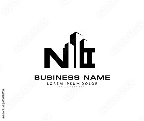 N I NI Initial building logo concept