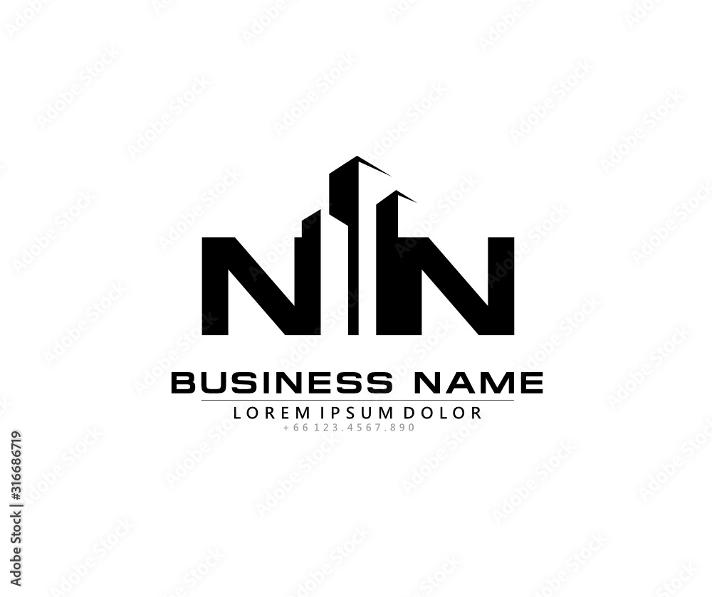 N NN Initial building logo concept