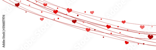 hearts on strings background for valentine's day