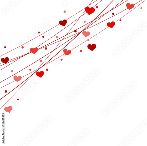 hearts on strings background for valentine's day